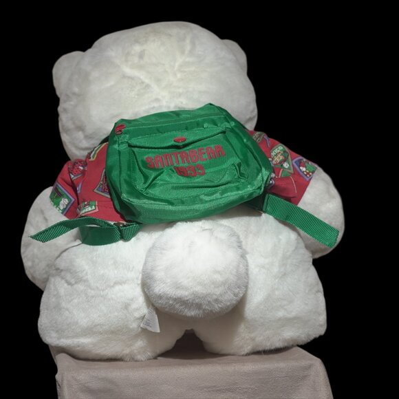 VTG 1993 Dayton Hudson Santa Bear World Traveler Plush w/ Passport Hat Backpack - Picture 16 of 17